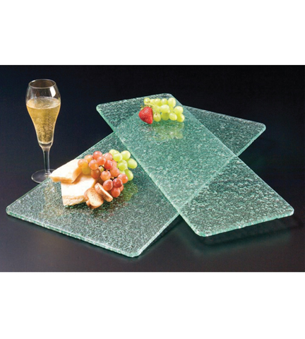 Green Bubble Glass Flat Platter 24"L x 8"W